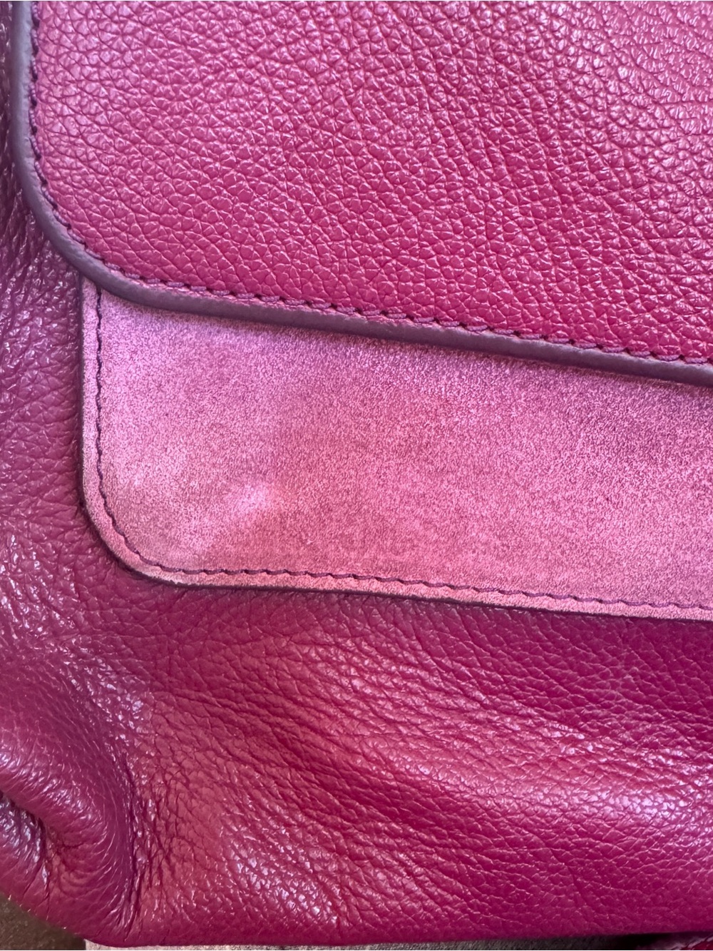 Fossil Kinley Crossbody Bag Wine/Fig Leather Suede - Picture 10 of 12